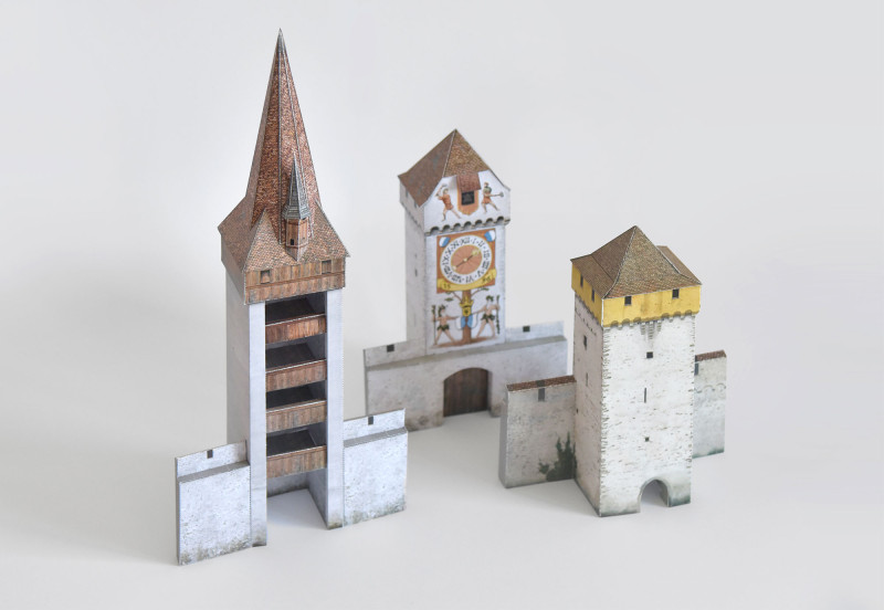 Prototypen für Modellbögen der Museggmauer