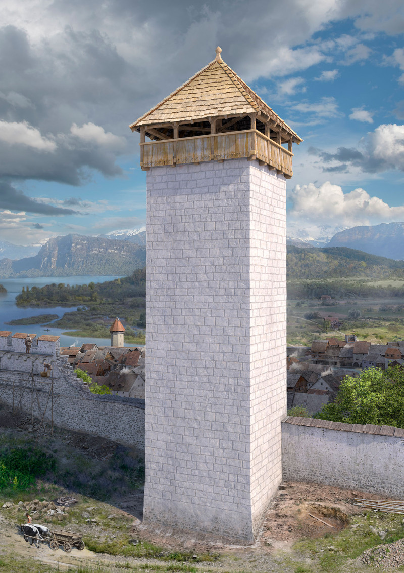 Luegislandturm im Bau