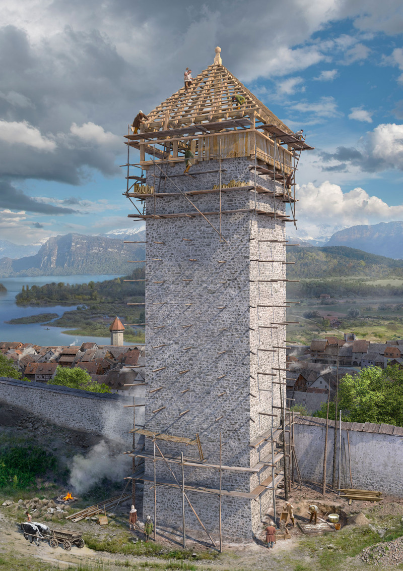 Luegislandturm im Bau