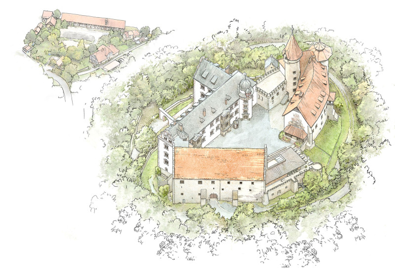 Übersichtszeichnung im heutigen Zustand